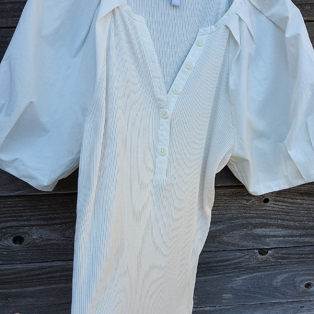 10 Crosby Derek Lam White Blouse Size Medium - Picture 3 of 9